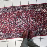 Tapis persan Kashan vintage fait main 76 cm x 179 cm, années 1960
