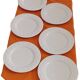 6 Franco Giorgi dessert plates by Quadrifoglio + Gingo B cutlery