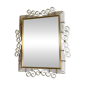 Miroir facetté vintage - cadre aluminium