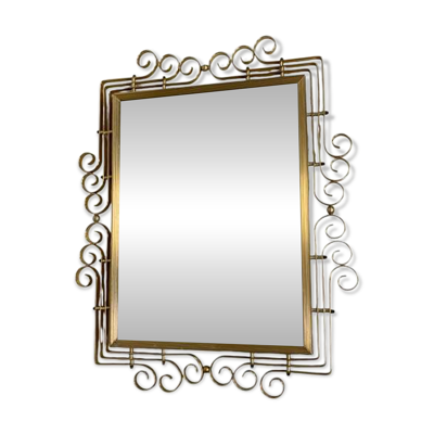 Miroir facetté vintage dans un cadre en aluminium