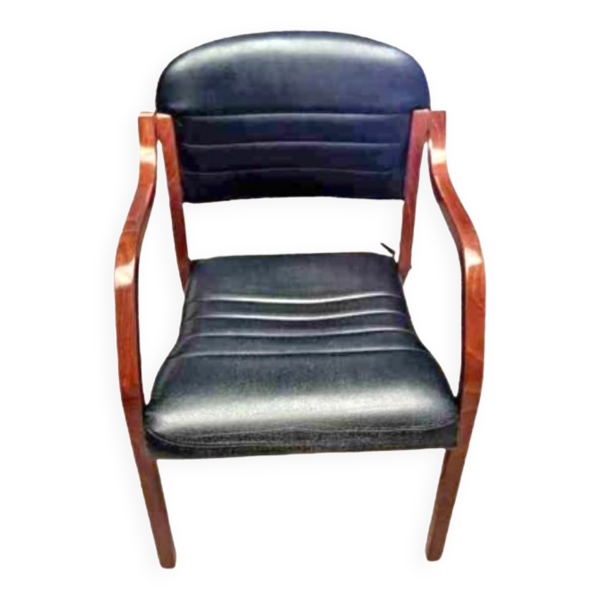 Fauteuil vintage, structure en bois massif