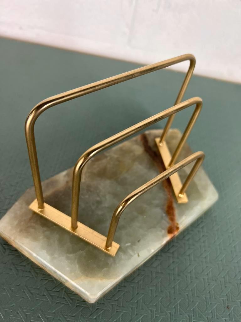 Vintage onyx letter holder