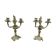 Pair of 3-arm bronze art-nouveau candlesticks