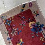 Ancient chinese art deco handmade carpet 64cm x 121cm 1920s