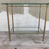 Coffee table brass and glass, 70s