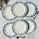 6 Petites Assiettes Terre de fer bleue Salins modèle Arbois Ennege