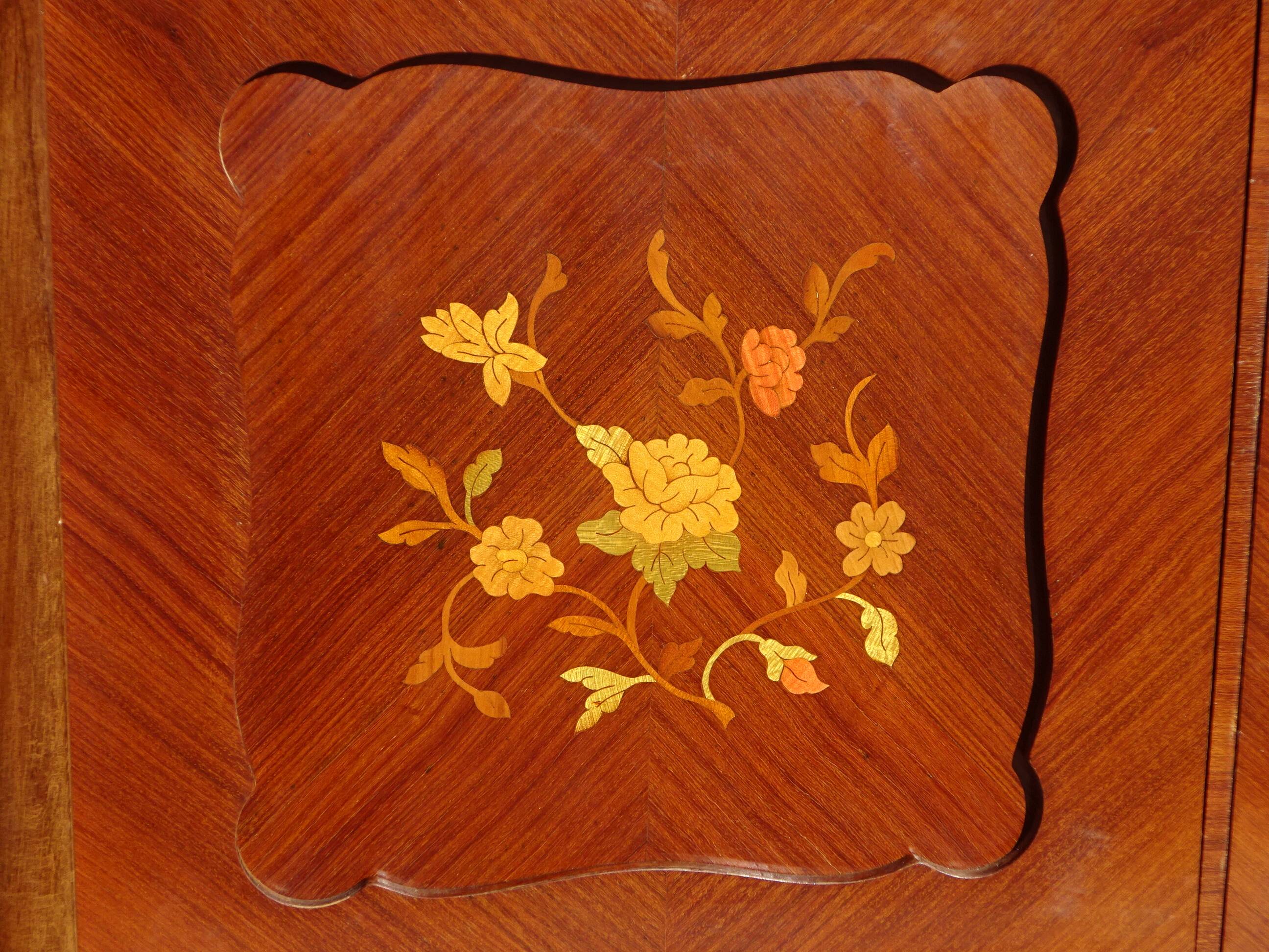 Louis XV library in rosewood marquetry