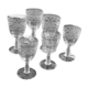 6 old engraved crystal glasses