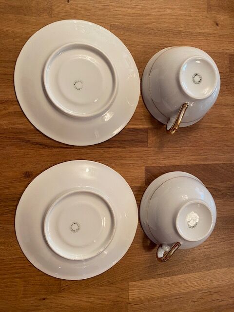 Set of 2 limoges porcelain tea cups