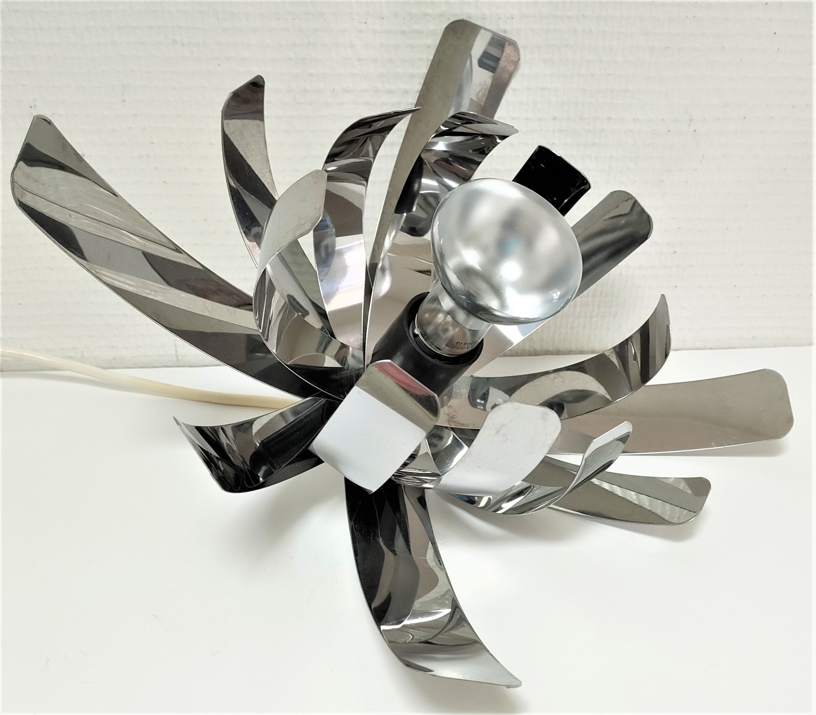 Suspension Fleur de Lumière stainless steel design Jocelyne Trocmé