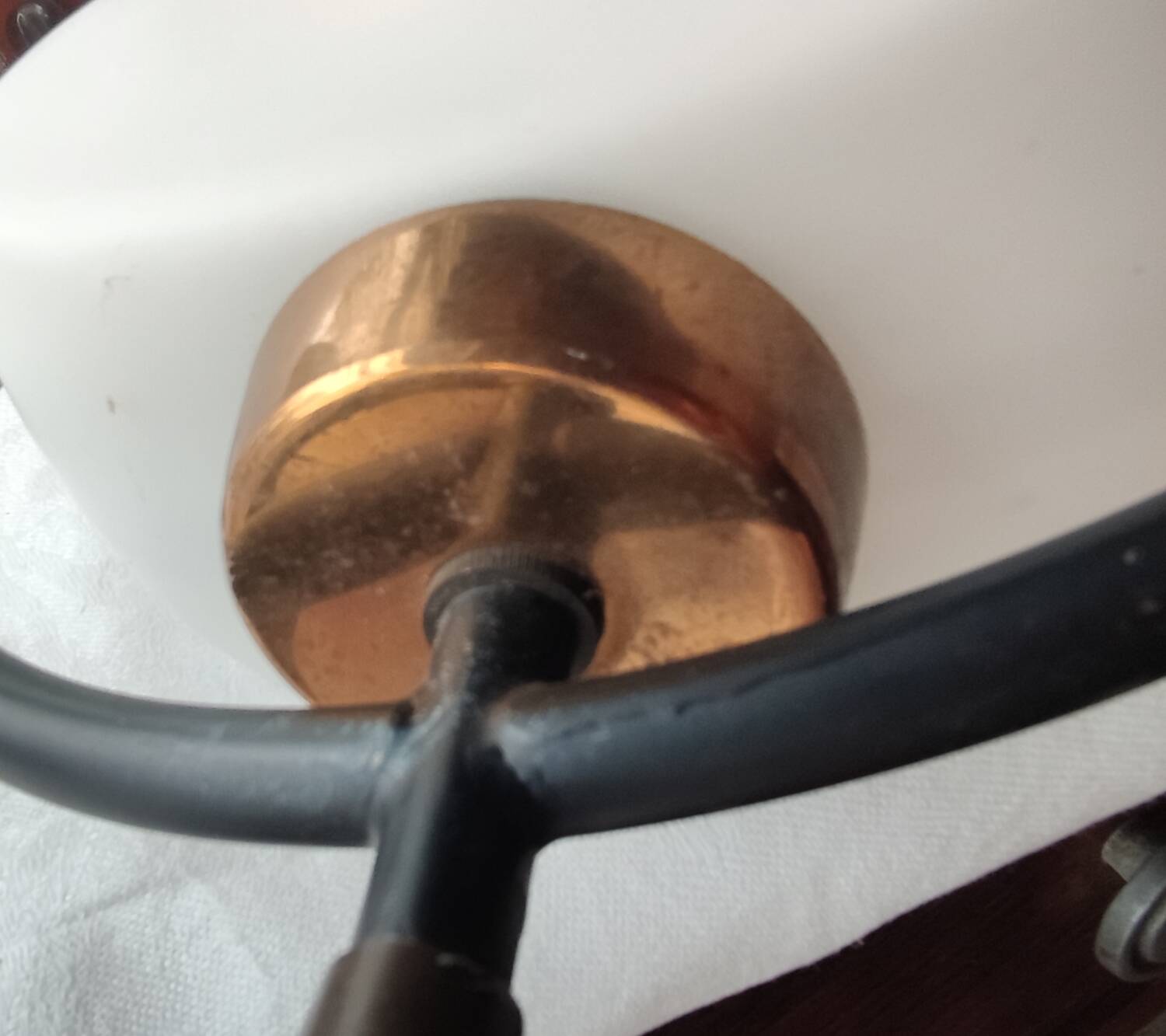 Old Arlus Pendant Lamp/Opaline Metal/1950s/Design Lighting