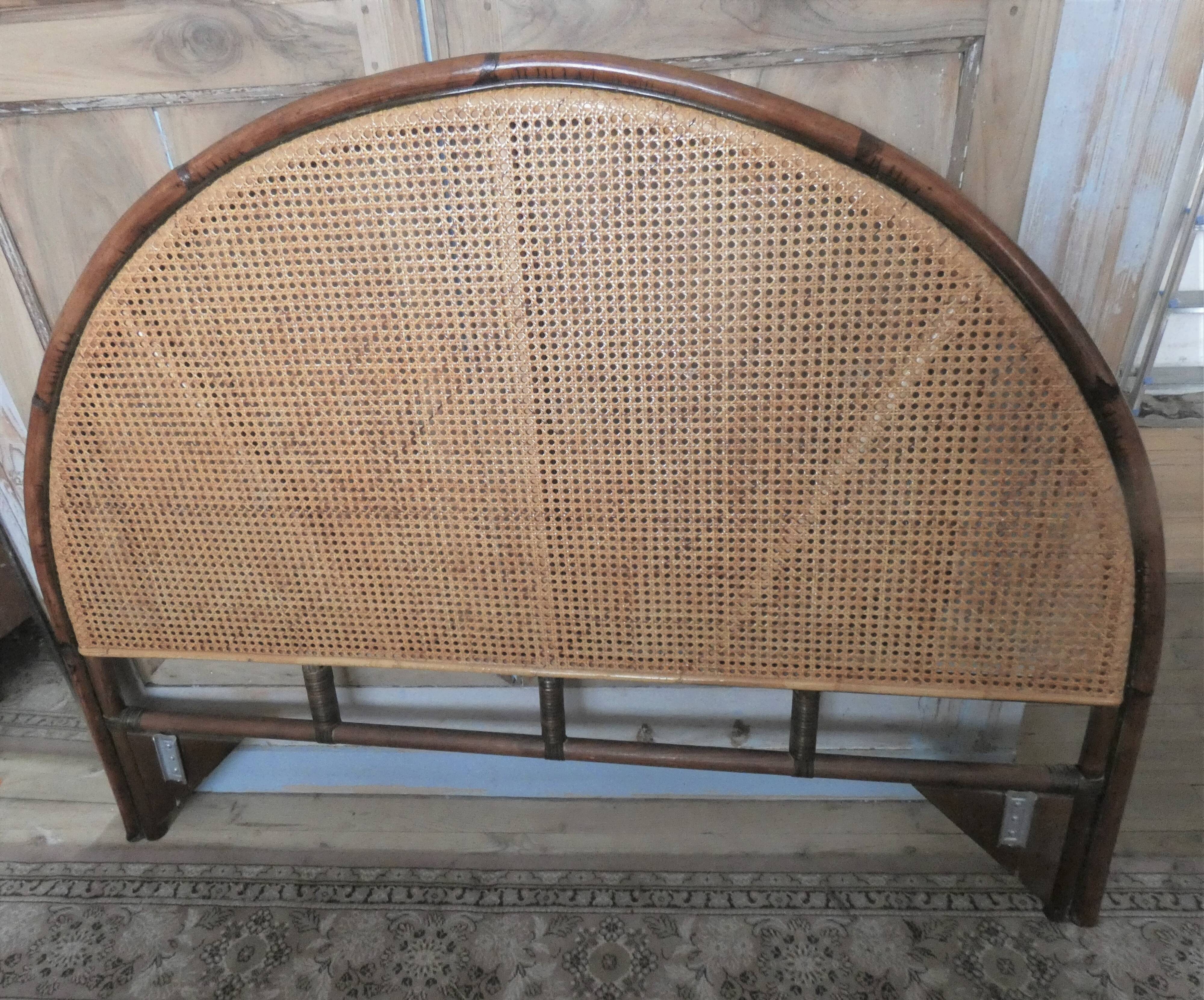 Cannage and bamboo bedhead