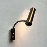 Vintage German brass patinated wall lamp with a gooseneck design by Honsel, 1970s.