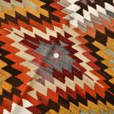 3x5 Green & Red Tribal Kilim Rug, 102x148Cm