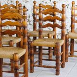 Set of 6 Dudouyt style chairs, 1950