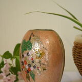 Vase en laiton polychrome émaillé vintage