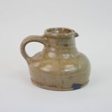 Flat jug in heavy beige stoneware