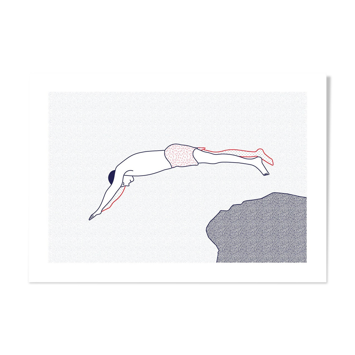 Illustration A4 naiade no. 6/8 brittany bather sea