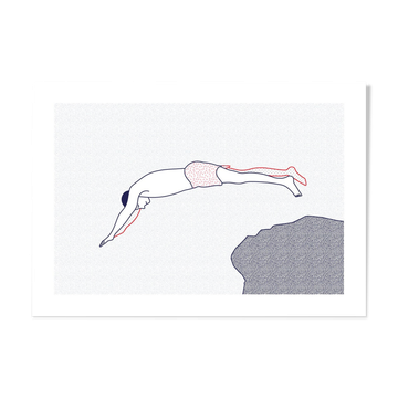 Illustration A4 naiade no. 6/8 bretagne baigneuse mer