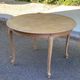 Louis XV extendable round table in solid raw oak 210cm and X marquetry