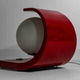 Lampe « orbe » de l'ère spatiale dans un boîtier en stratifié rouge, Italie, années 1960