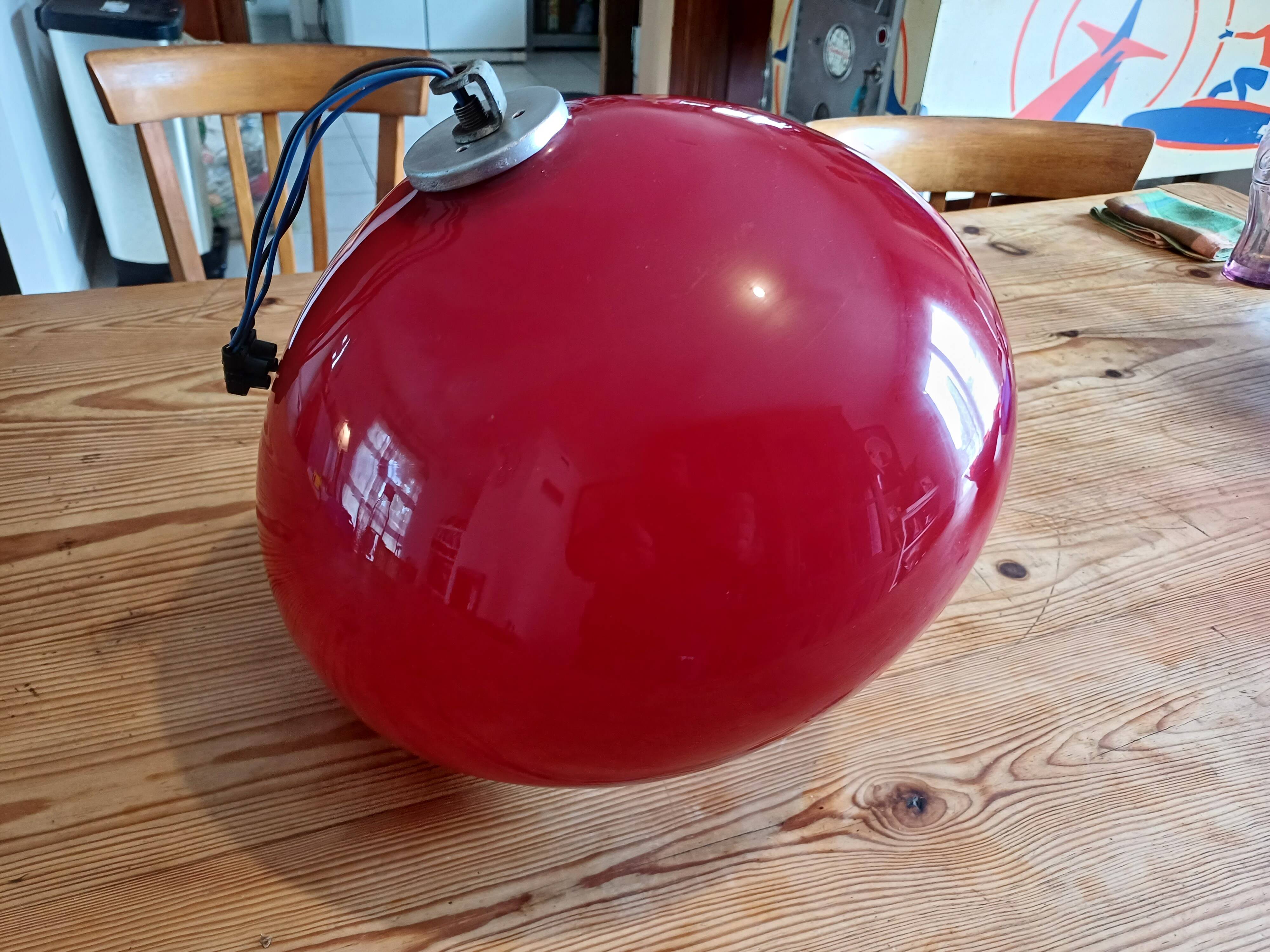 Vintage Opaline Red Pendant Lamp “VIRO”