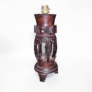 Sculpted wooden lamp from Madagascar