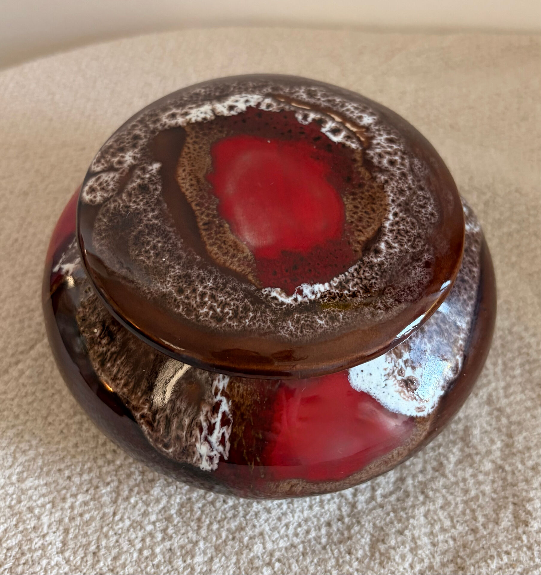Authentic Mid-Century Vallauris Ceramic Lidded Bonbonnière – 60’s/70’s