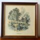Set of 4 framed antique prints - 4 seasons