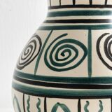 Vase céramique ancienne fait main, ornements géométriques style Punter.