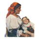 HST Beautiful maternity with sleeping child signed G. Gloria early XX °