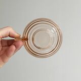 Thick old rose glass cups