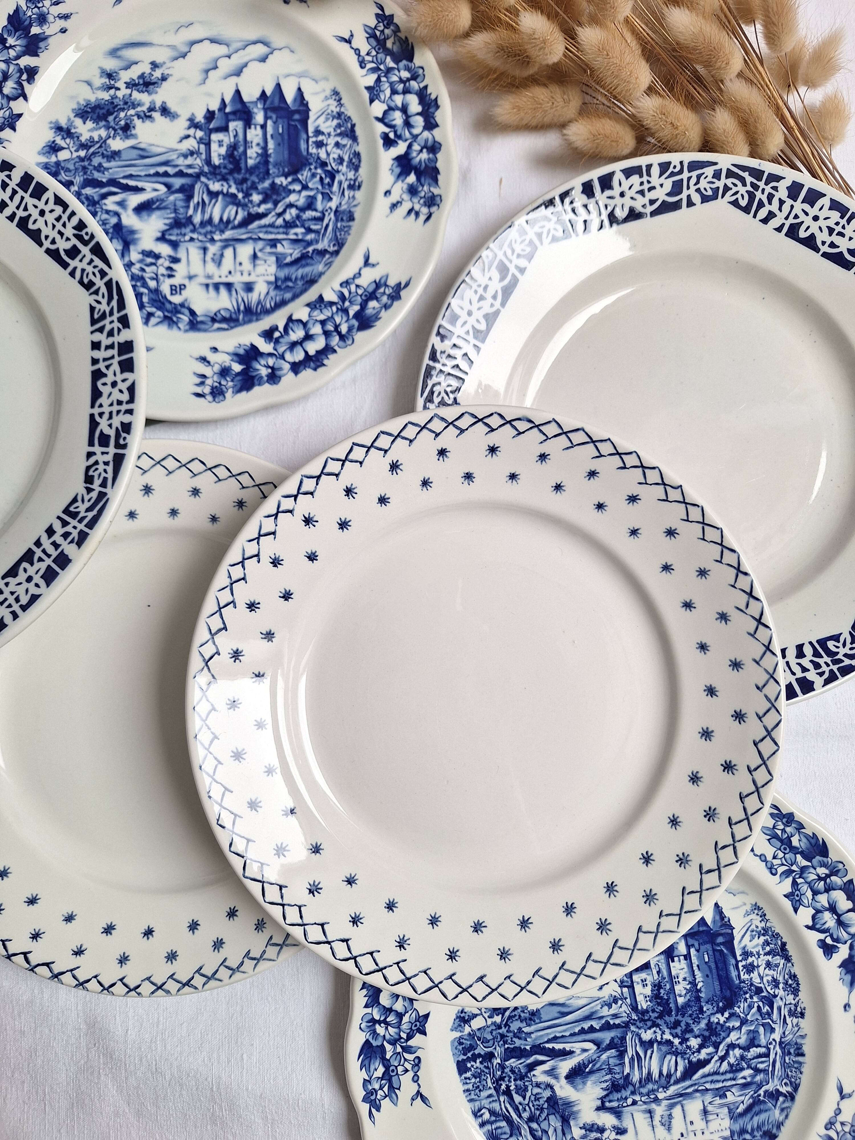 Vintage blue dinner plates