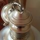 Large engraved glass globe pendant mounted on chrome steel, Art Deco.