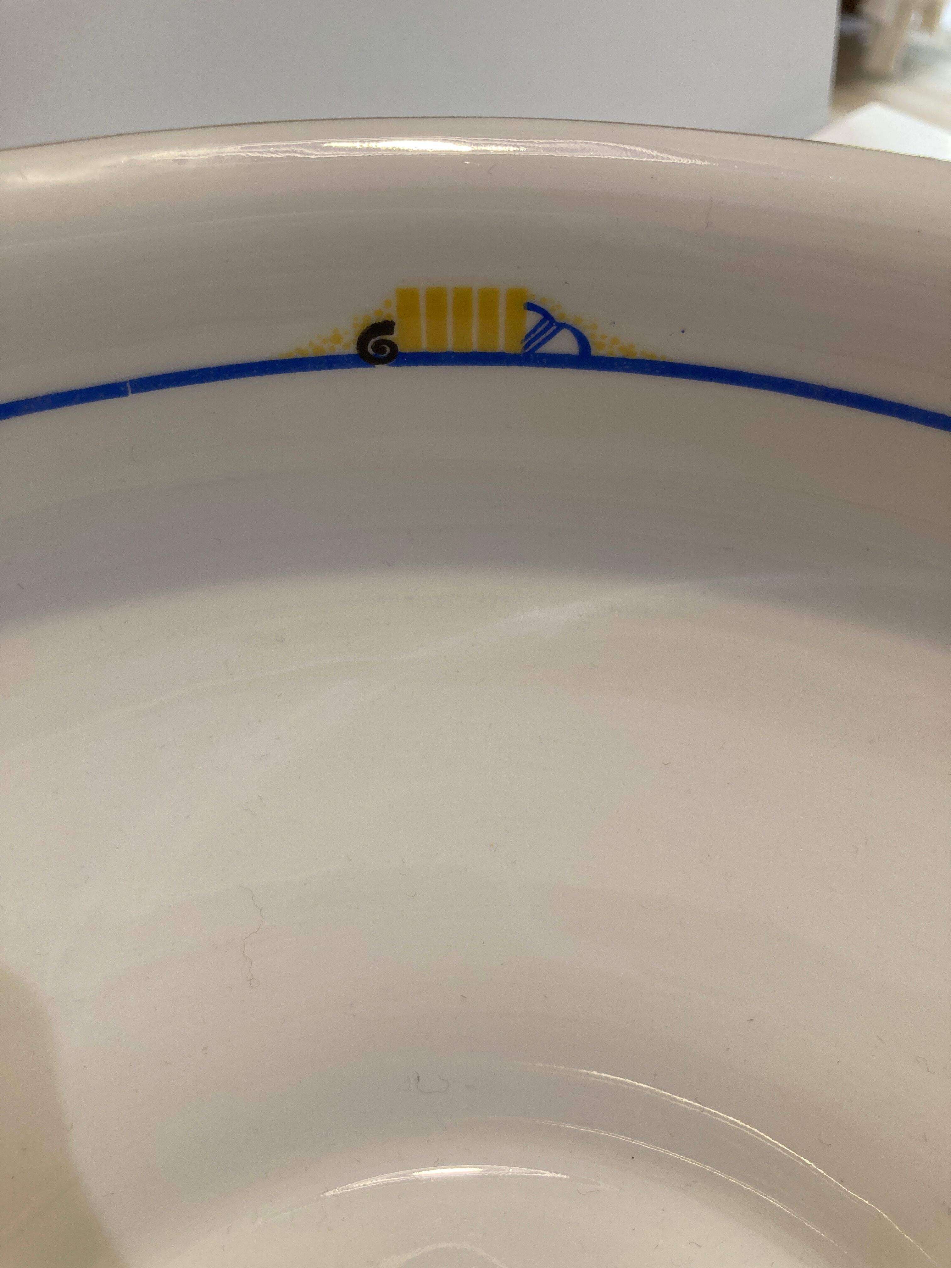 Large porcelain bowl pattern years 30-limoges france W Guerin&cie