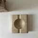 Cendrier bougeoir en travertin, E.Mari pour Fratelli Manelli,design 1970