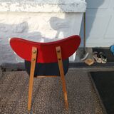 Set of 6 compass leg chairs – colored seats