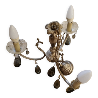 Metal chandelier and glass tassels