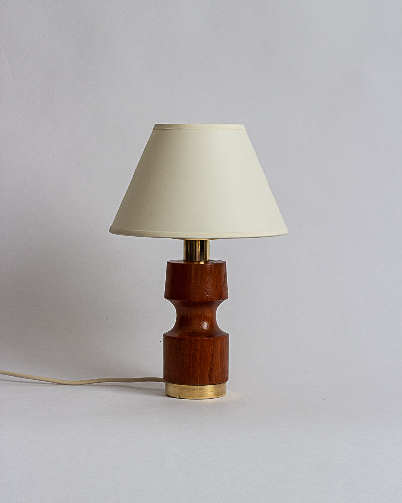 Teak wood and brass lamp base from the 60s