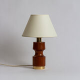 Teak wood and brass lamp base from the 60s