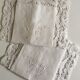 Sheet and pillowcases embroidered linen Richelieu old Castle