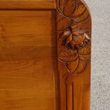 Art Deco walnut bed for 140/190cm base