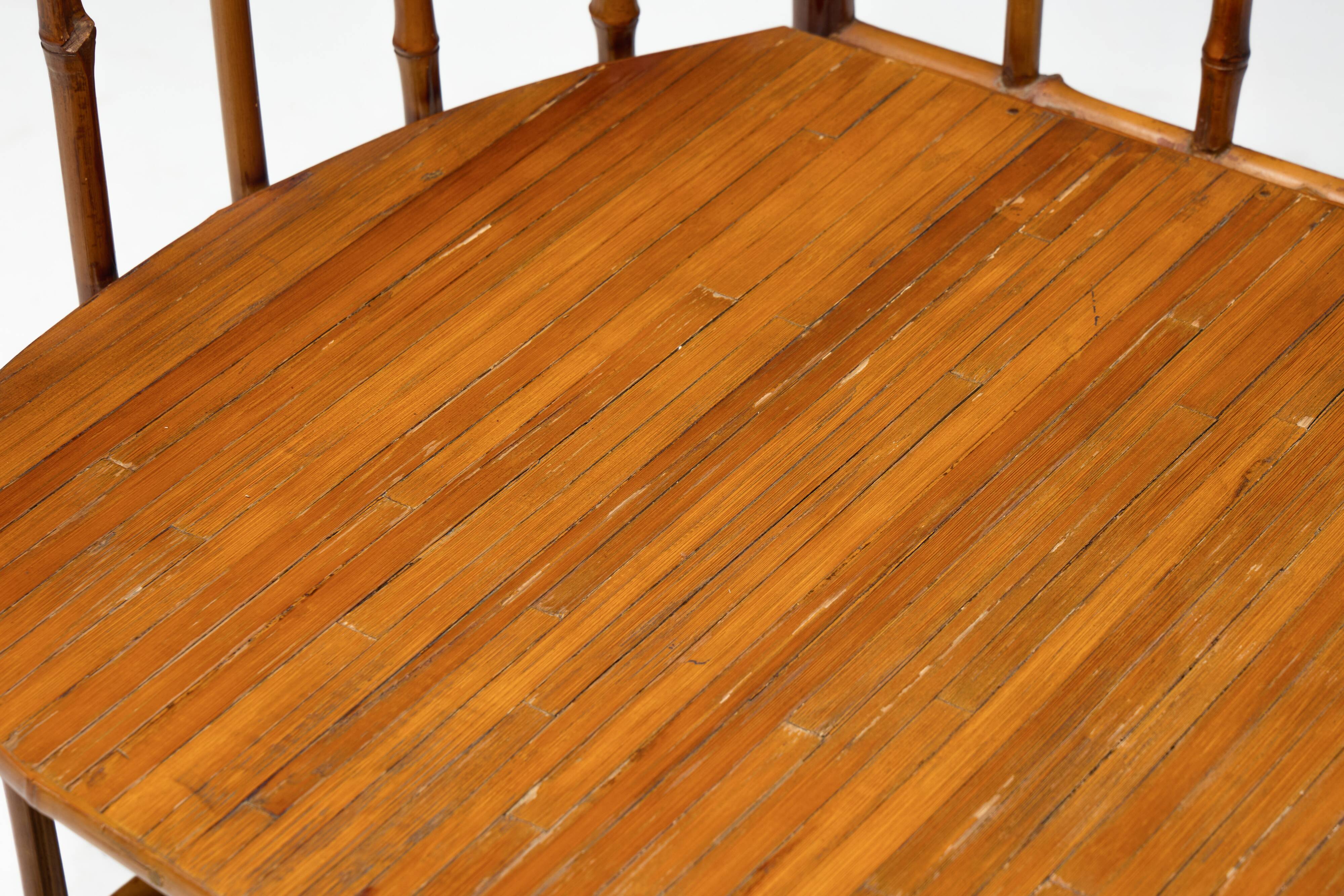 Rustic Wabi Sabi Bamboo Armchairs, France, 1970s