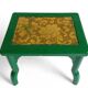 Antique Painted Accent Table with Vintage Floral Top, Bohemian Style