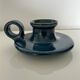 XL blue stoneware candlestick