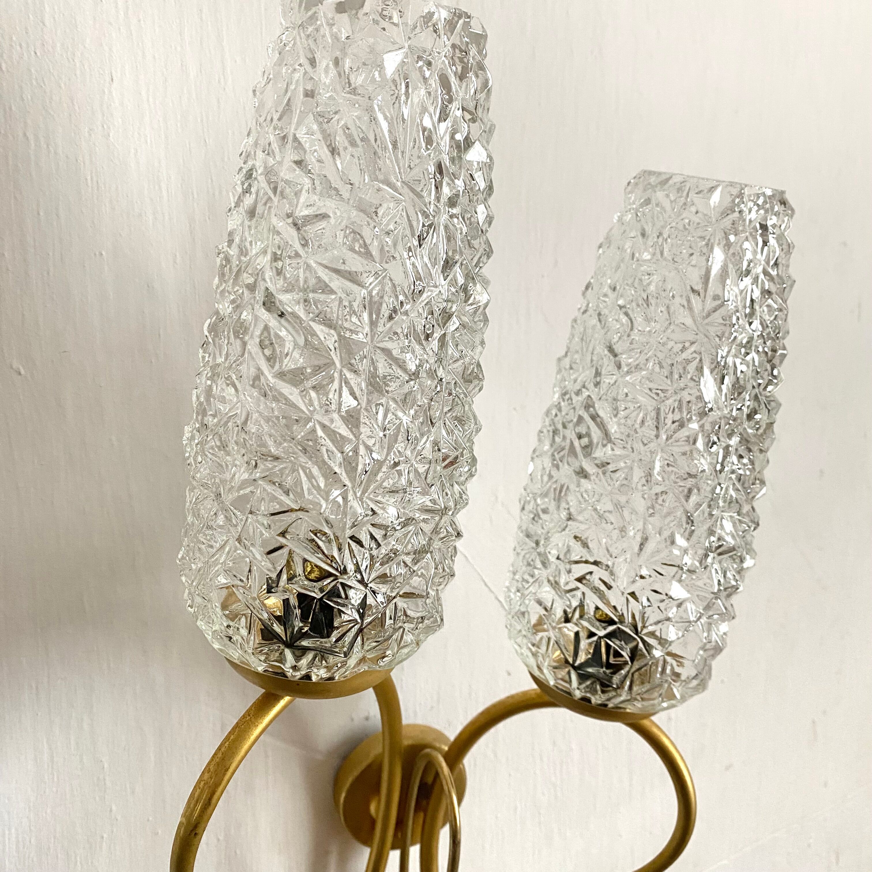Pair of double design wall lamps 60s