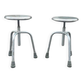 Ensemble de tabourets industriels danois réglables en métal, 1968