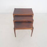 Mid-century wooden nesting tables, The Netherlands 1950's