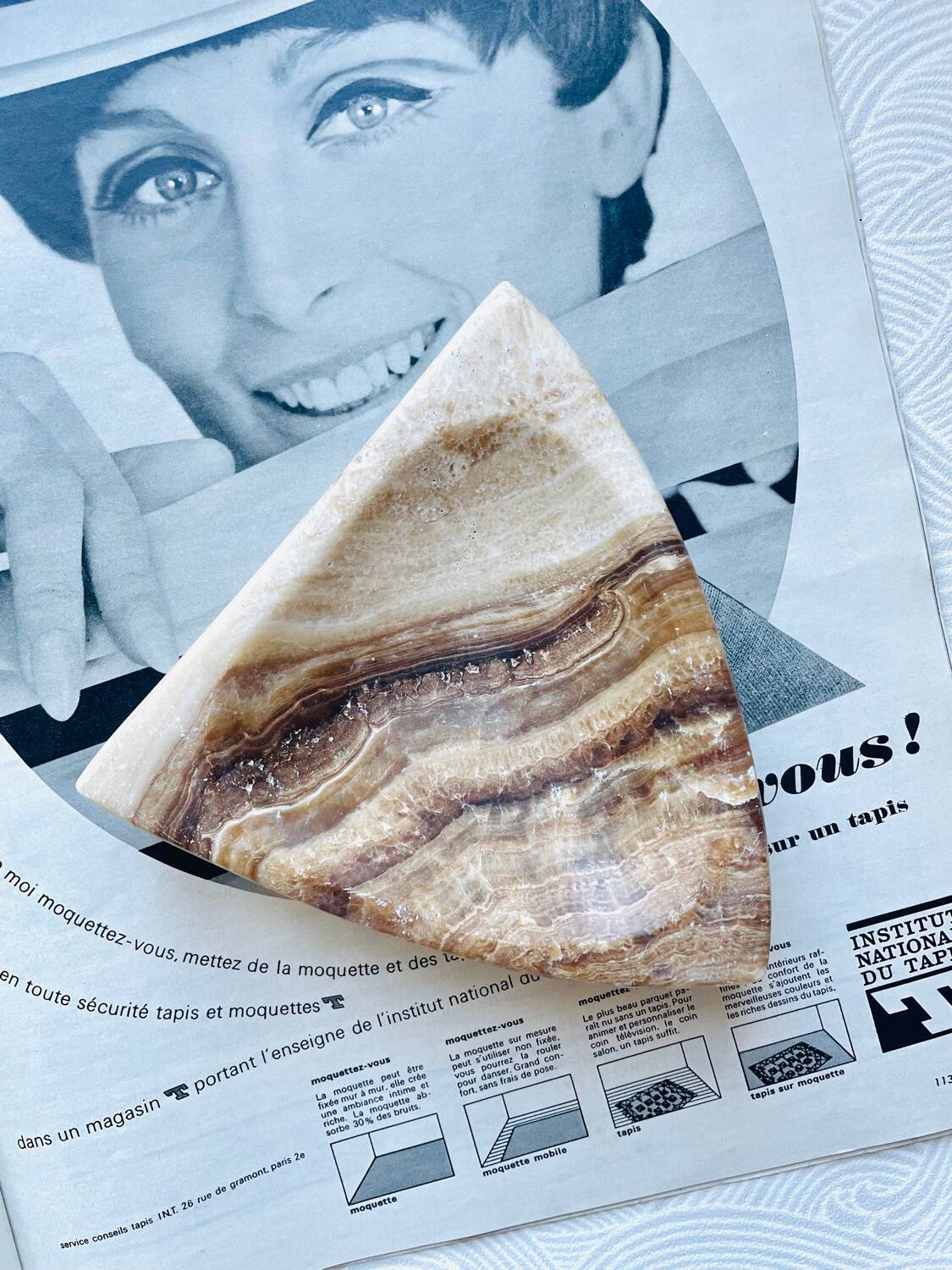 Cendrier vide poches onyx vintage