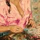 Oil portrait signed Betty Raphaël "the reader"